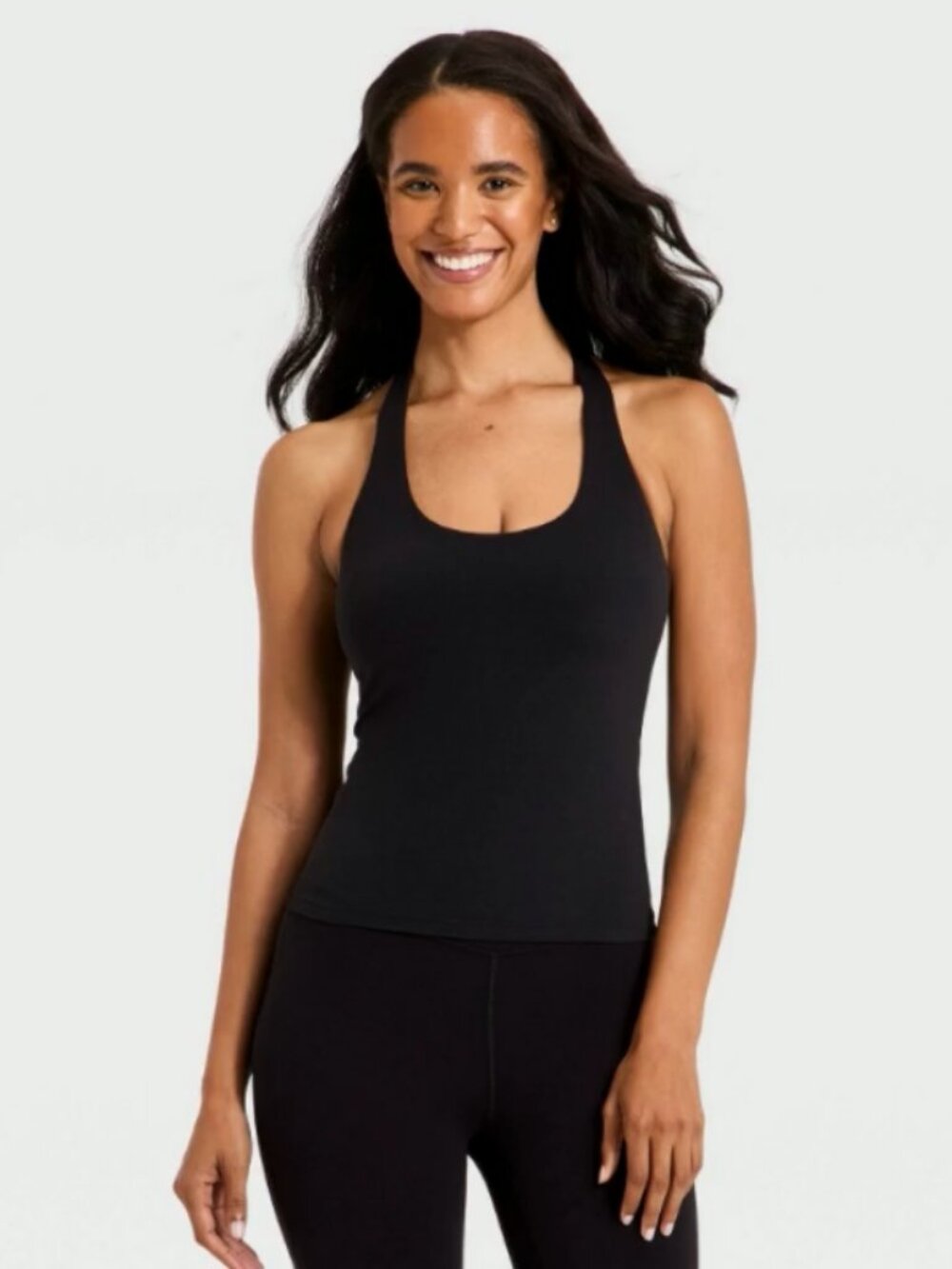 Women's Everyday Soft Halter Neck Support Tank Top - All In Motion Black S